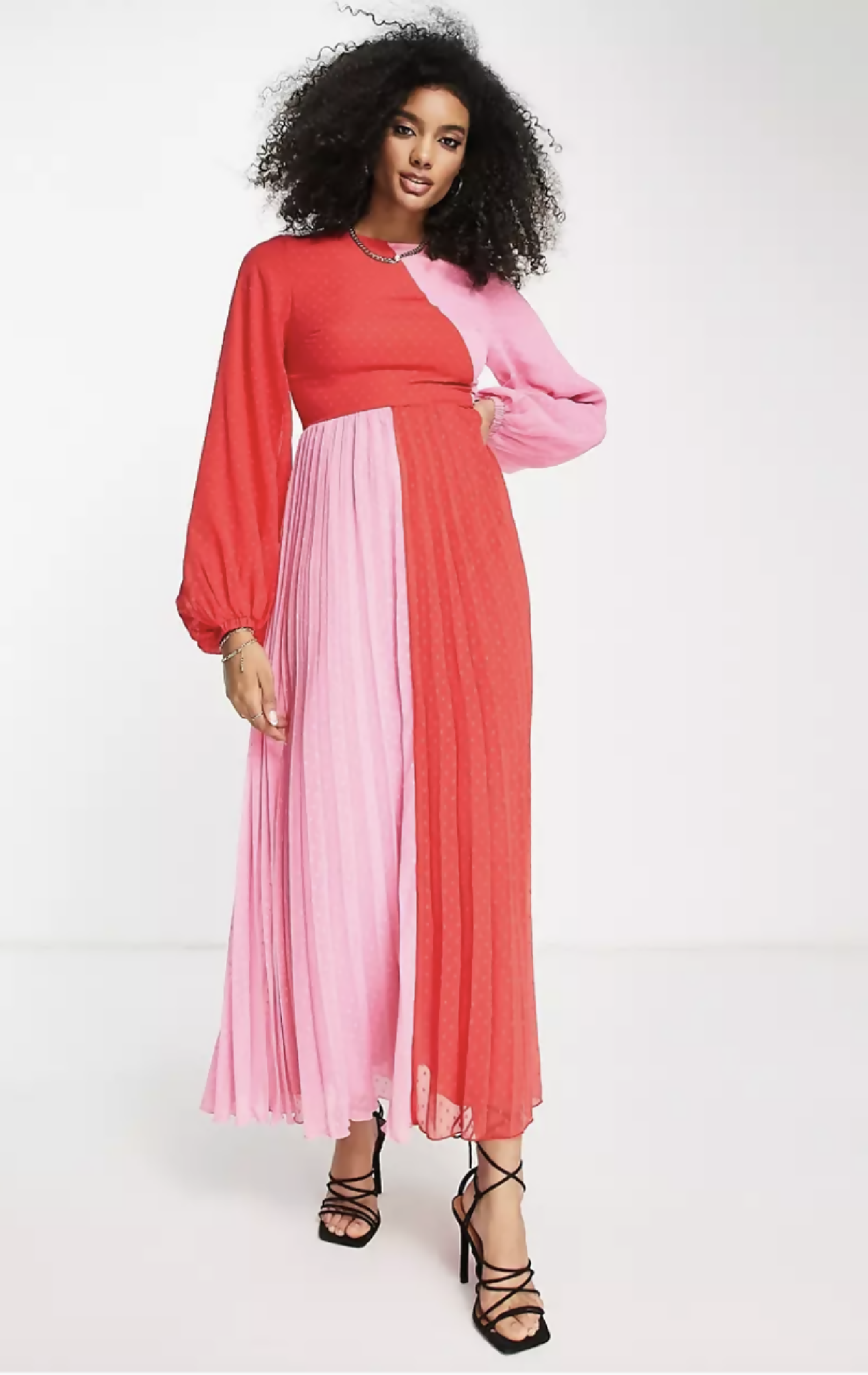 ASOS Color Block Textured Maxi Dress