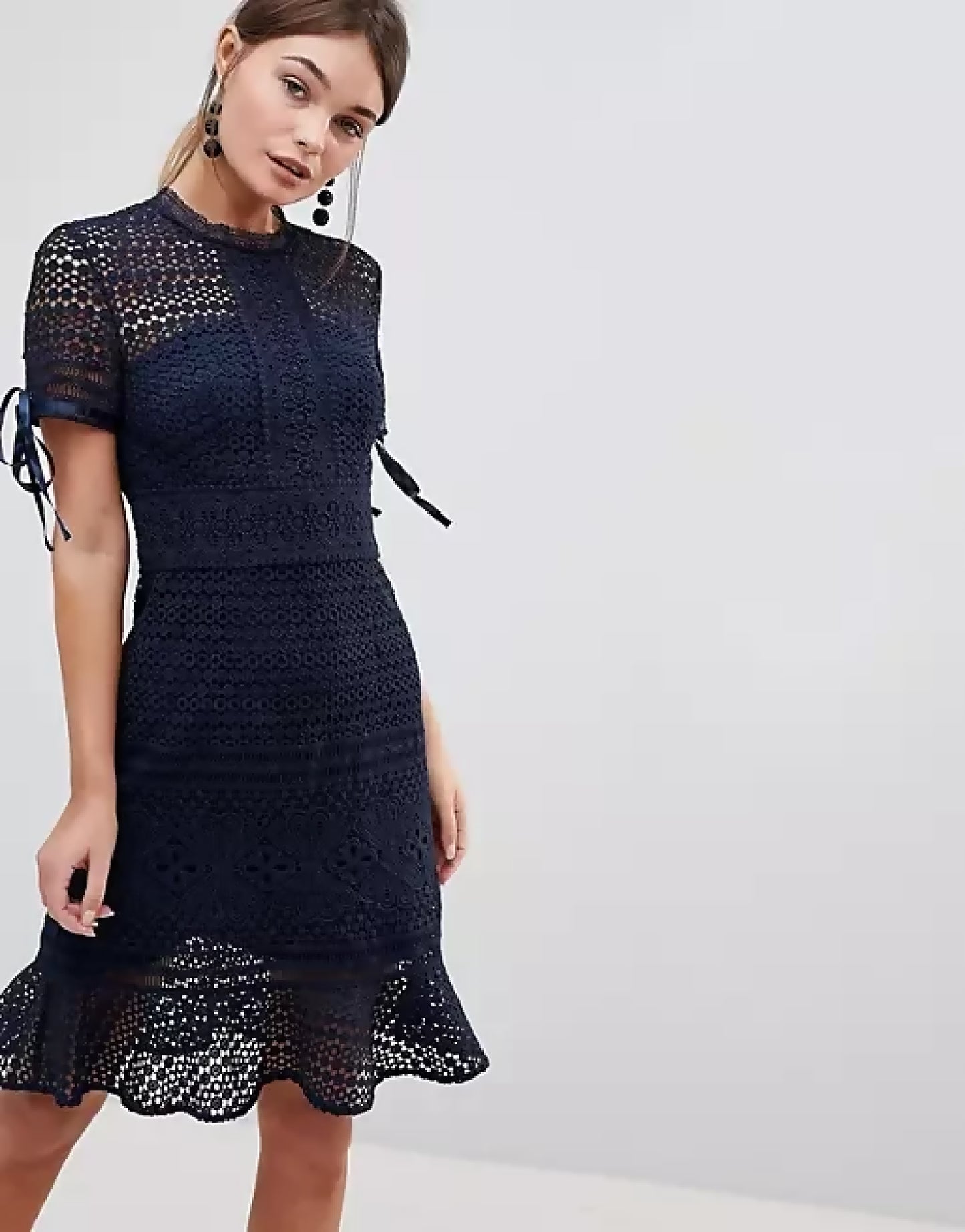 Lace Navy Midi Dress
