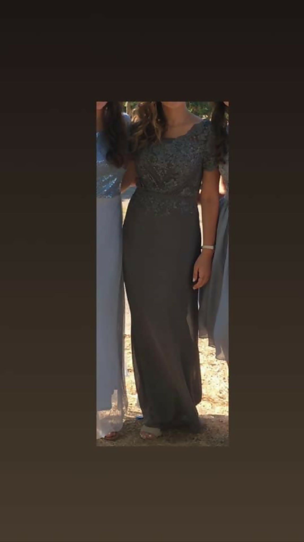 Lace & Chiffon Silver\Grey Dress