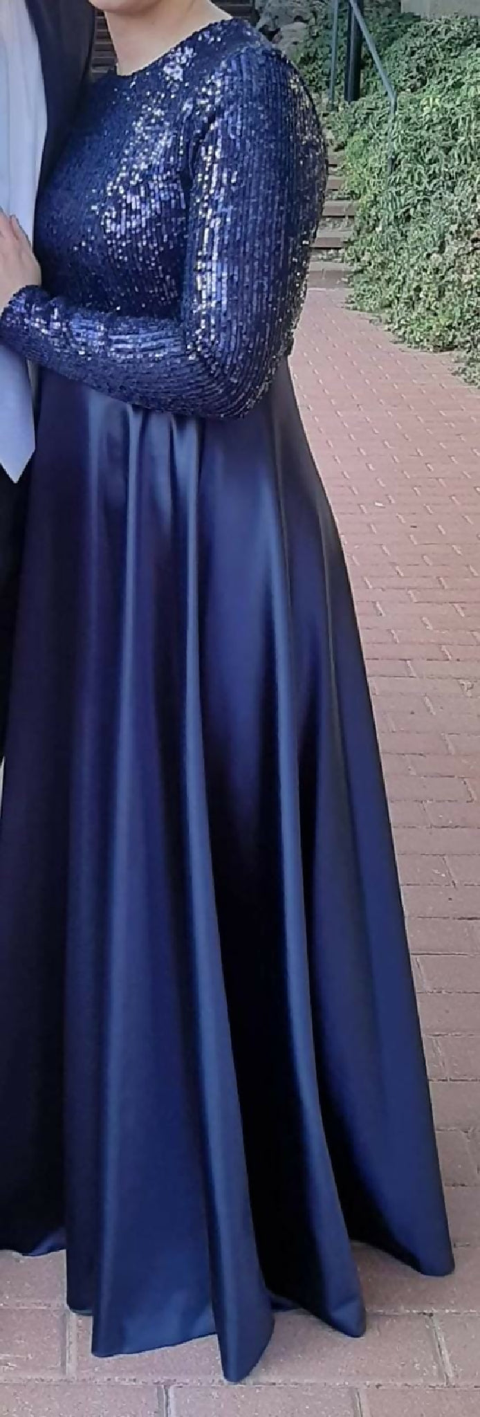 Long Sleeves Dark Blue Dress