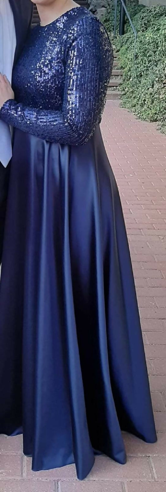 Long Sleeves Dark Blue Dress