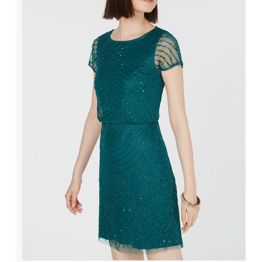 Beaded Blousen Sheath Dress by Adrianna Papell